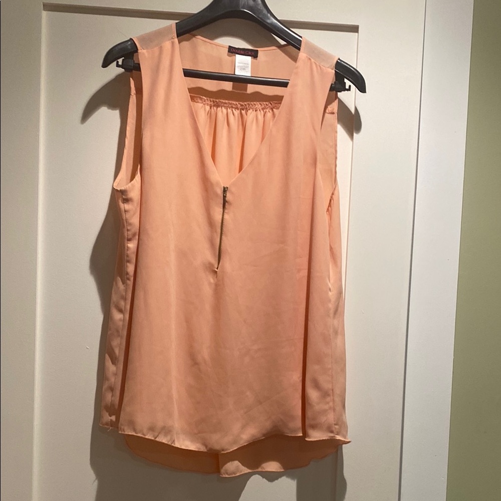 Double Click Peach Sleeveless Women's Top size Lg